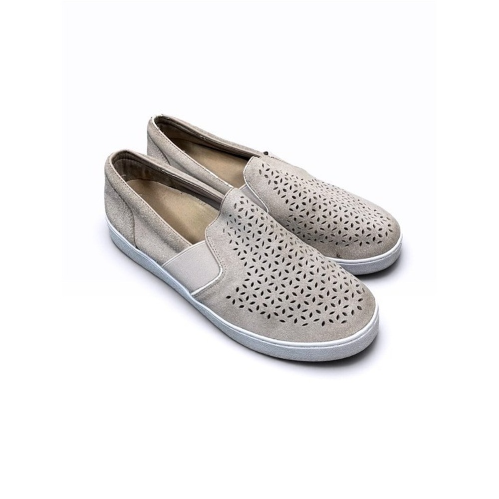 Vionic Women's Tan Kani Perforated Suede Slip On Orthotic Sneakers loafers 8.5